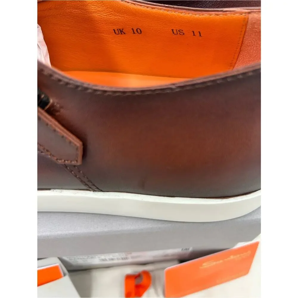 Men's Santoni bankable double Monk strap sneakers size 11 made in Italy